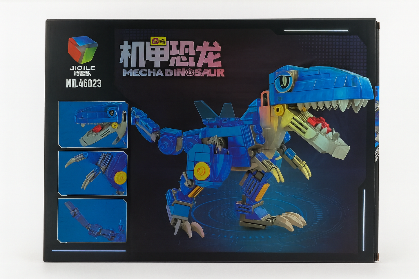 Juguete De Construcción Armable, Desarmable Dinosaurio Azul 388 Piezas