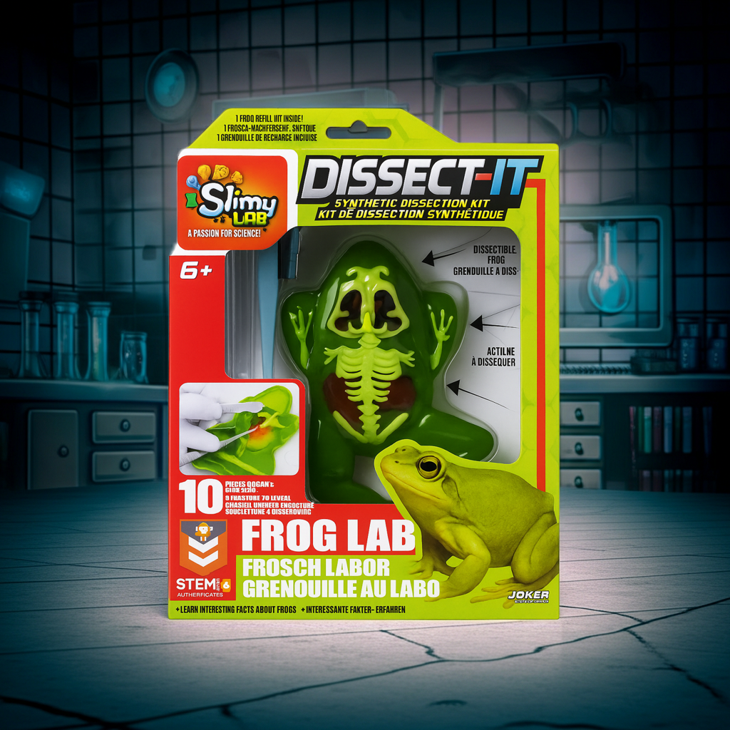 Rana laboratorio SLIMY Juego de experimentos con diseño de Rana