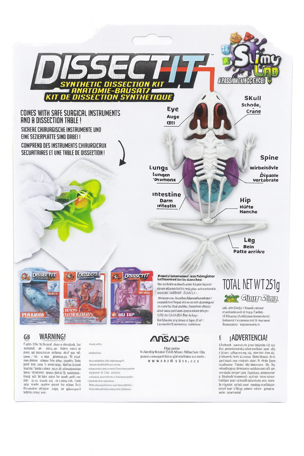 Rana laboratorio SLIMY Juego de experimentos con diseño de Rana