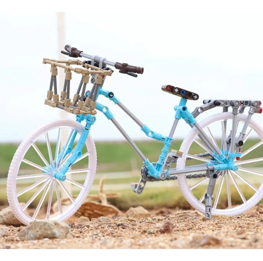 Set Juguete Bicicleta Celeste Con Cesto Escala Para Armar 246 Piezas