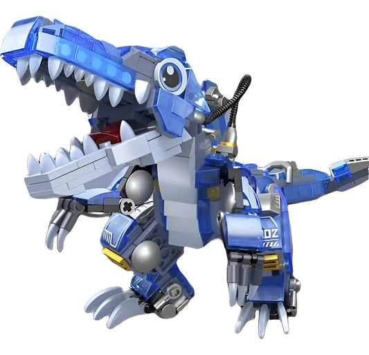 Juguete De Construcción Armable, Desarmable Dinosaurio Azul 388 Piezas