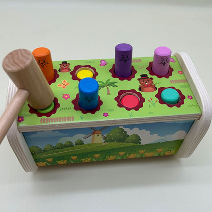 Pégale Al Topo - Juguete Didáctico En Madera Pega Topo Martillo Montessori